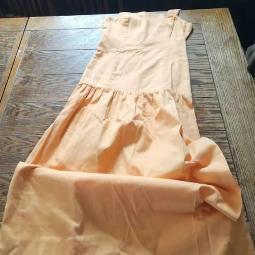 Tach clothing orange drop waist long dress sz Medium